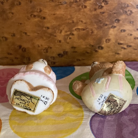 Vintage Ceramic Easter Homco Teddy Bear Figurines ~ Set of 2 ~ #1430 - Picture 6 of 6